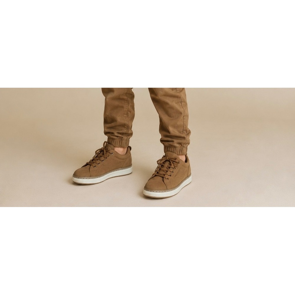 Steve Madden Kids BKASH Tan Side Zip Sneakers Shoes Size 2 128692